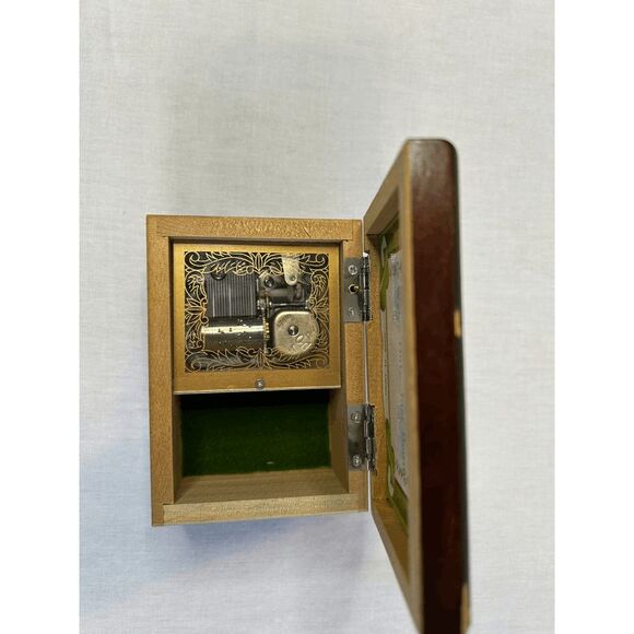 Vintage Linden Small Wooden Music Box "We've Only Just Begun" Child w/ Dog - Picture 3 of 10